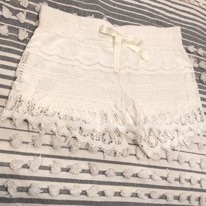 NWT front tie Crochet  Shorts